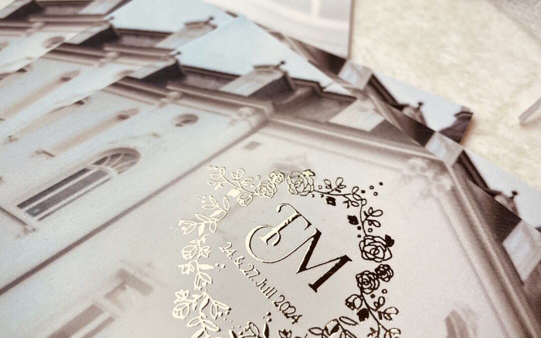 Dankekarten Hochzeit Goldprägung